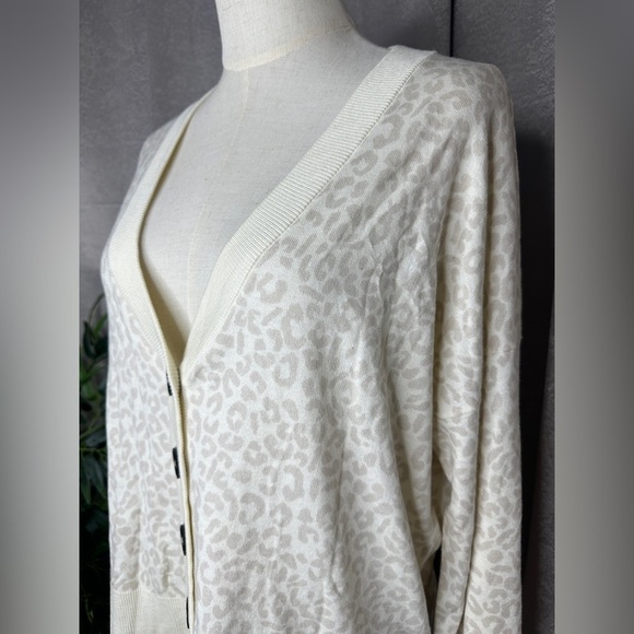 NWT Sanctuary Women’s Leopard Print Cardigan Cream Sz M - Picture 5 of 12